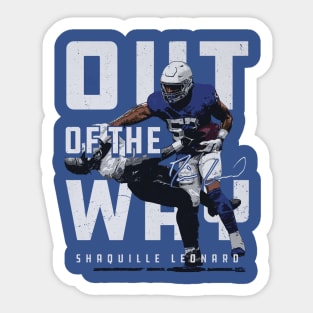 Shaquille Leonard Indianapolis Out Of The Way Sticker